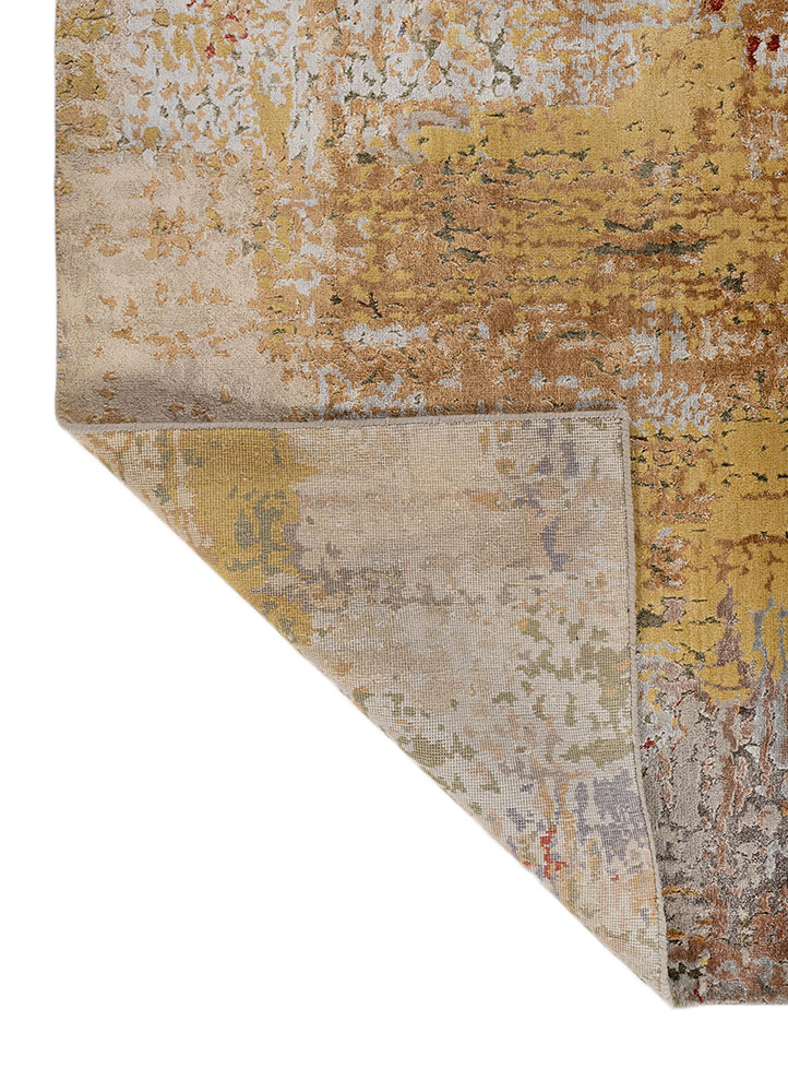 chaos theory by kavi grey and black wool and bamboo silk Hand Knotted Rug - Perspective