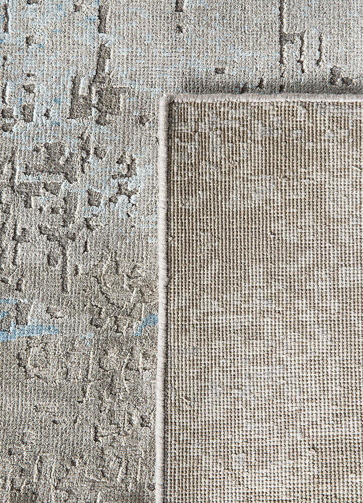 chaos theory by kavi ivory wool and bamboo silk Hand Knotted Rug - Perspective