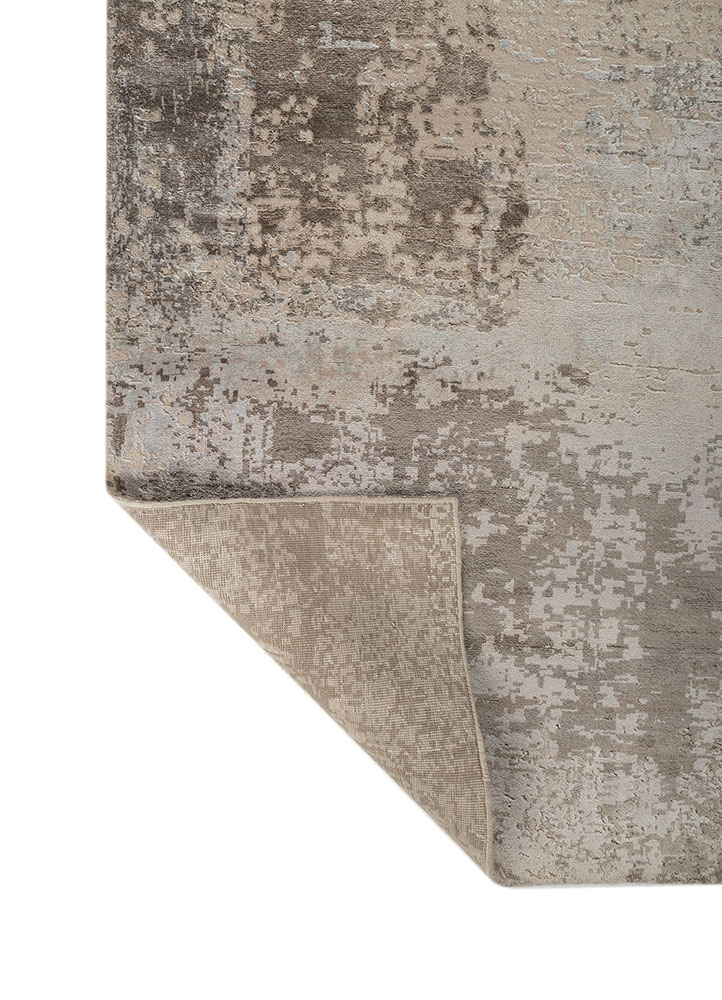 chaos theory by kavi ivory wool and bamboo silk Hand Knotted Rug - Perspective