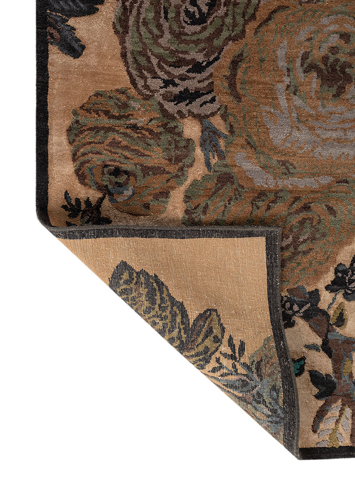 gilded age gold wool and bamboo silk Hand Knotted Rug - Perspective gilded age gold wool and bamboo silk Hand Knotted Rug - Perspective