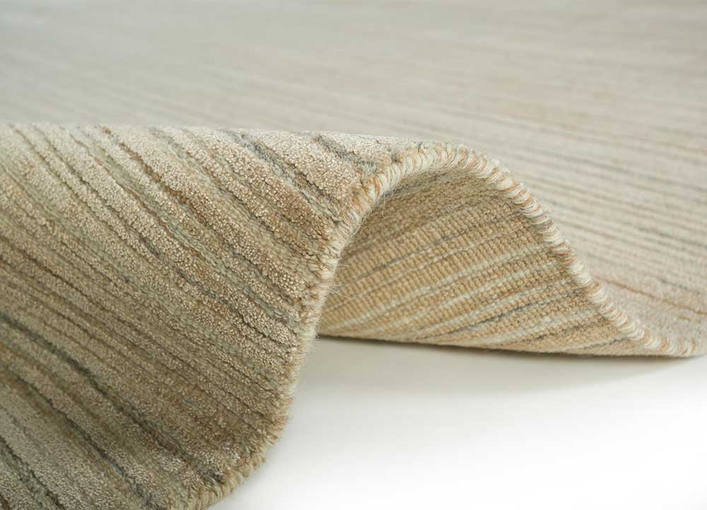 tesoro beige and brown wool and bamboo silk Hand Loom Rug - Perspective