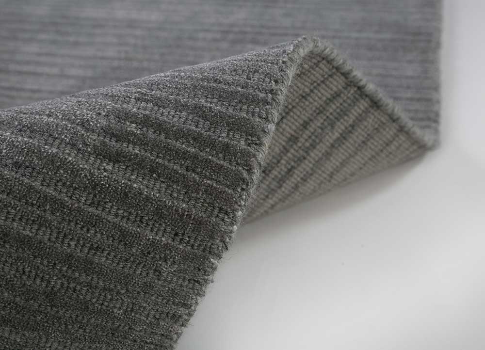 tesoro grey and black wool and bamboo silk Hand Loom Rug - Perspective