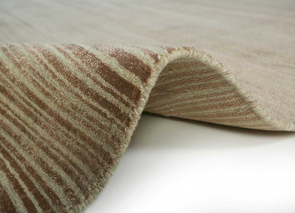 tesoro beige and brown wool and bamboo silk Hand Loom Rug - Perspective