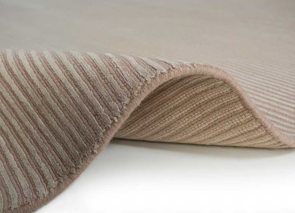 basis beige and brown wool and viscose Hand Loom Rug - Perspective