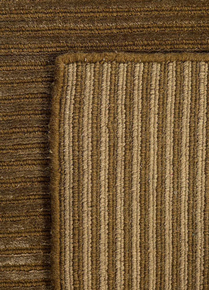 basis gold wool and viscose Hand Loom Rug - Perspective