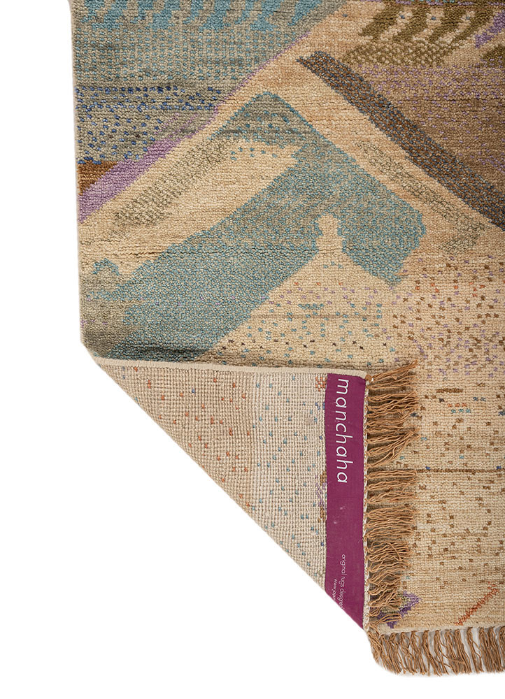 manchaha blue wool Hand Knotted Rug - Perspective manchaha blue wool Hand Knotted Rug - Perspective