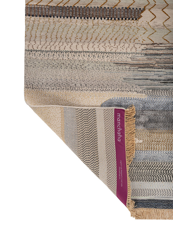 manchaha ivory wool and bamboo silk Hand Knotted Rug - Perspective manchaha ivory wool and bamboo silk Hand Knotted Rug - Perspective