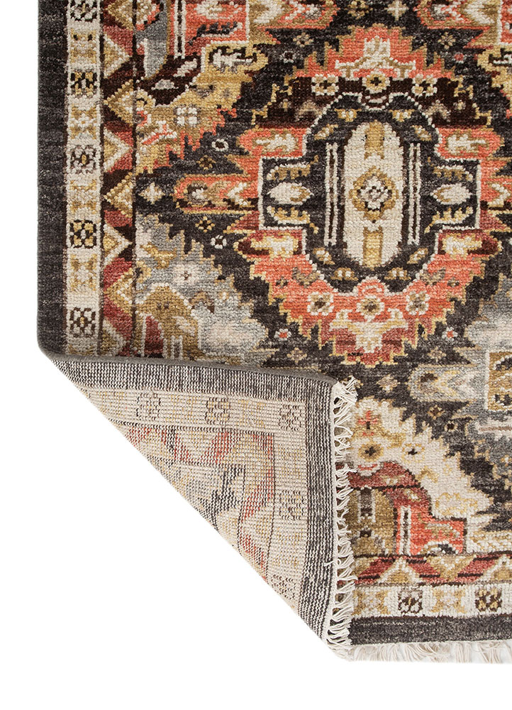 gulnar blue wool Hand Knotted Rug - Perspective