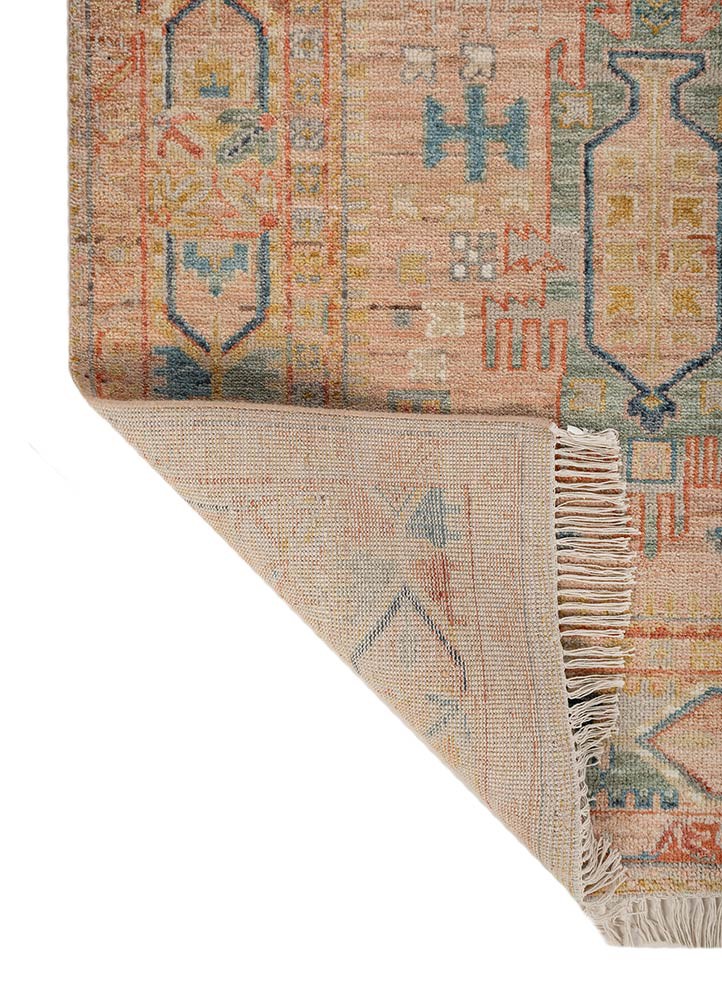 savana red and orange wool Hand Knotted Rug - Perspective savana red and orange wool Hand Knotted Rug - Perspective