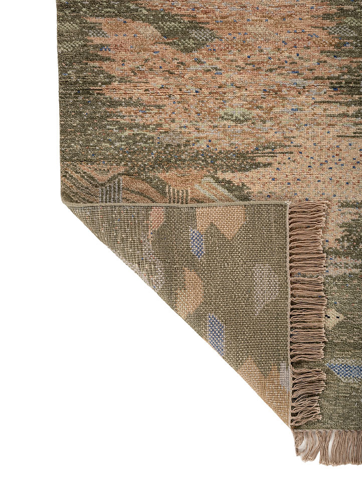 manchaha beige and brown wool Hand Knotted Rug - Perspective manchaha beige and brown wool Hand Knotted Rug - Perspective