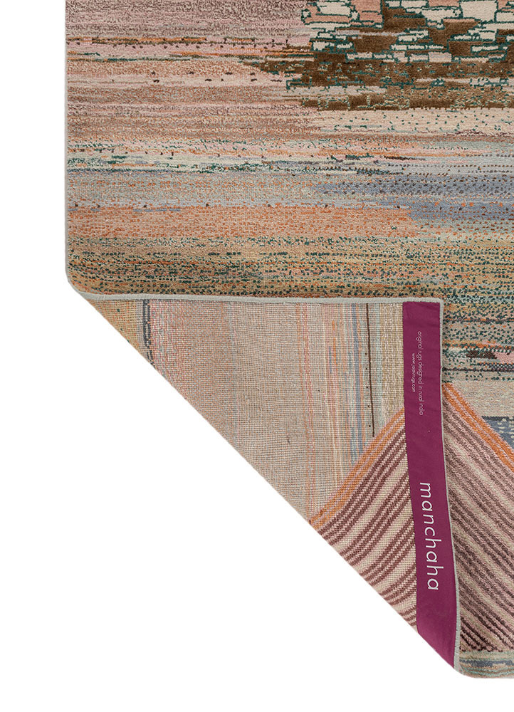 manchaha blue wool and bamboo silk Hand Knotted Rug - Perspective manchaha blue wool and bamboo silk Hand Knotted Rug - Perspective