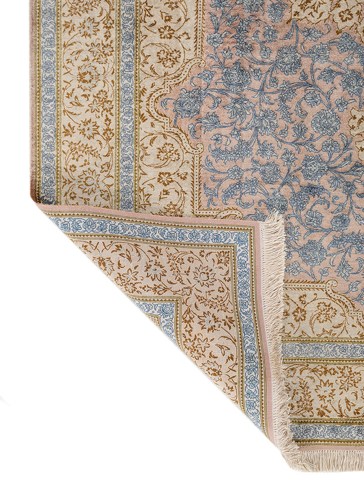 aalam ivory silk Hand Knotted Rug - Perspective