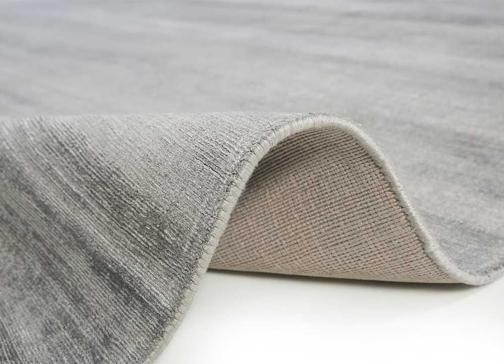 basis grey and black viscose Hand Loom Rug - Perspective