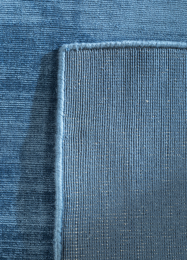 basis blue viscose Hand Loom Rug - Perspective