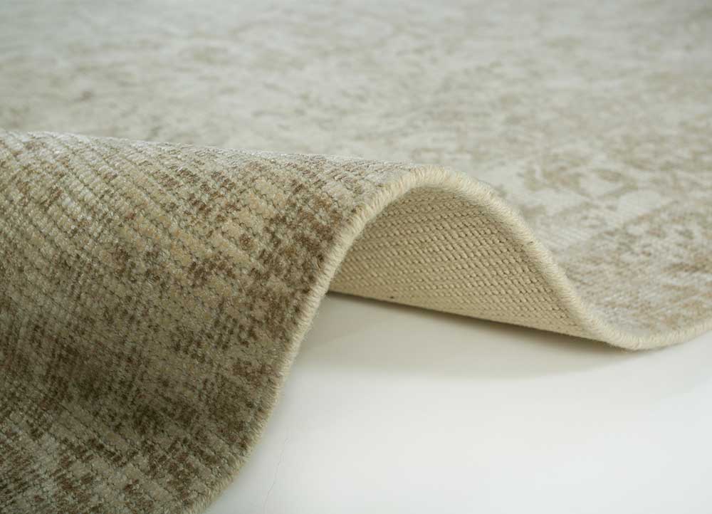 acar beige and brown wool and viscose Hand Loom Rug - Perspective