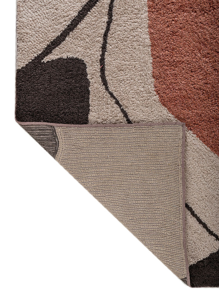 modo beige and brown polyester Hand Tufted Rug - Perspective modo beige and brown polyester Hand Tufted Rug - Perspective