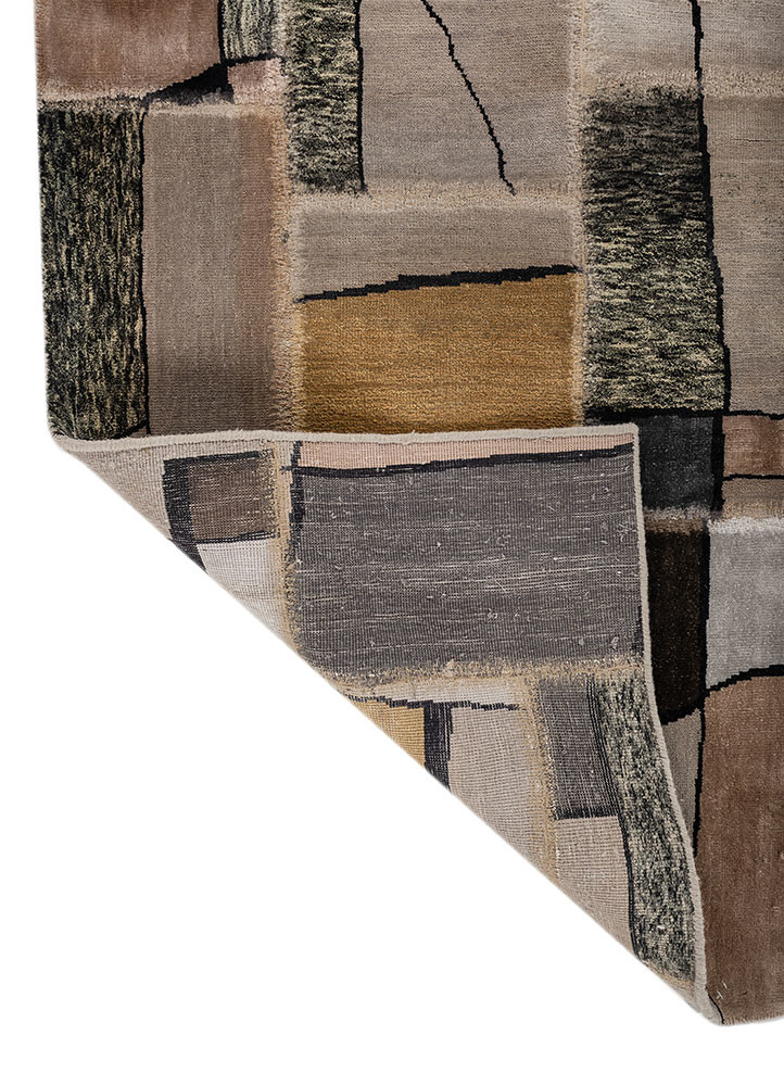provenance grey and black wool and bamboo silk Hand Knotted Rug - Perspective provenance grey and black wool and bamboo silk Hand Knotted Rug - Perspective