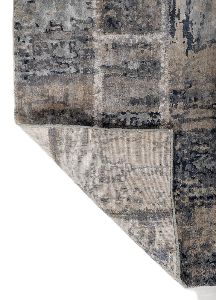 provenance grey and black wool and bamboo silk Hand Knotted Rug - Perspective provenance grey and black wool and bamboo silk Hand Knotted Rug - Perspective