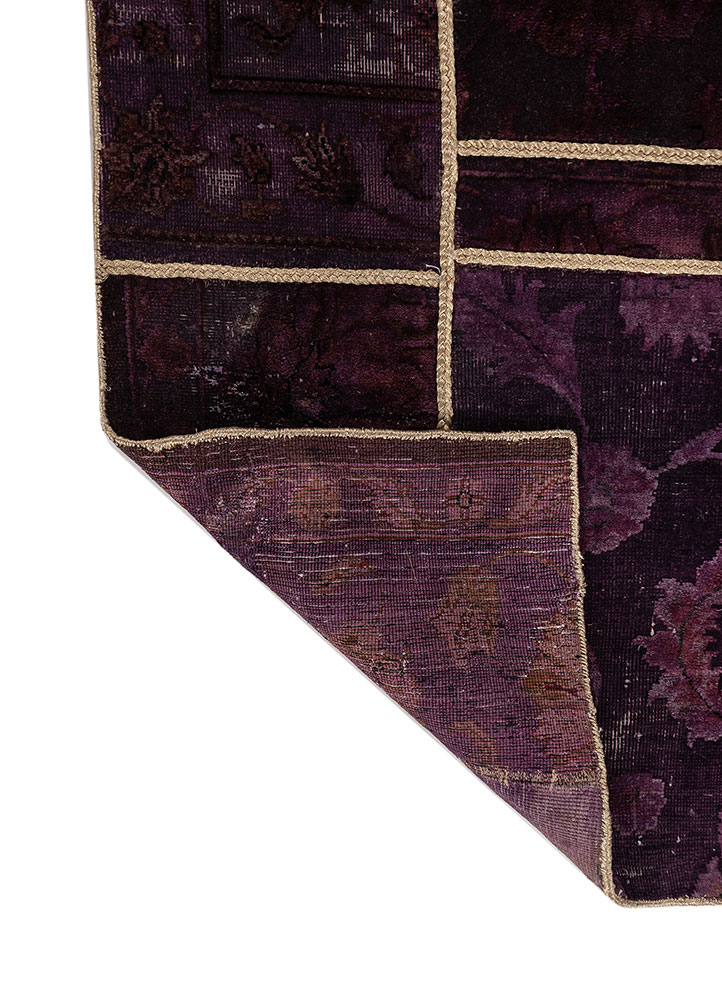 provenance pink and purple wool Hand Knotted Rug - Perspective provenance pink and purple wool Hand Knotted Rug - Perspective