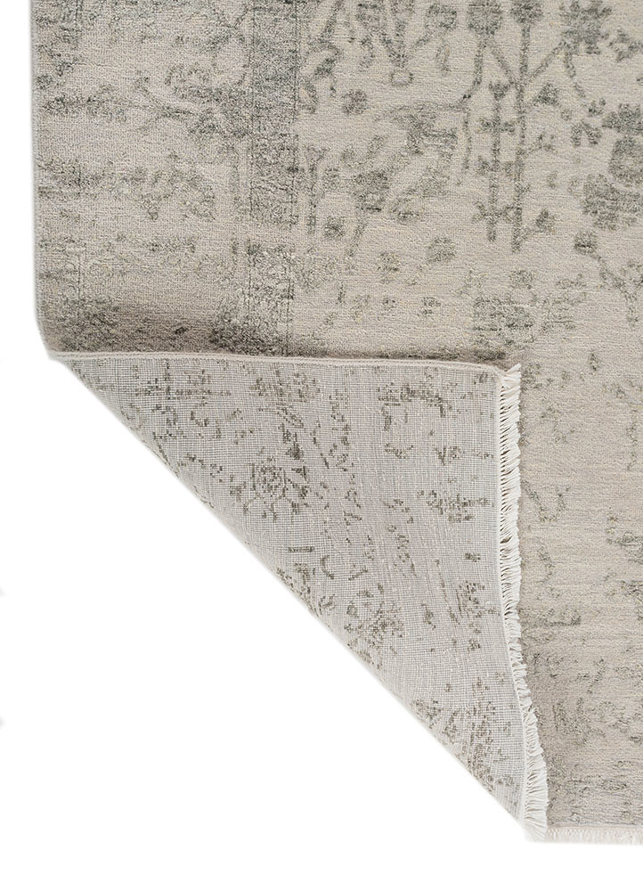 far east grey and black wool and viscose Hand Knotted Rug - Perspective far east grey and black wool and viscose Hand Knotted Rug - Perspective