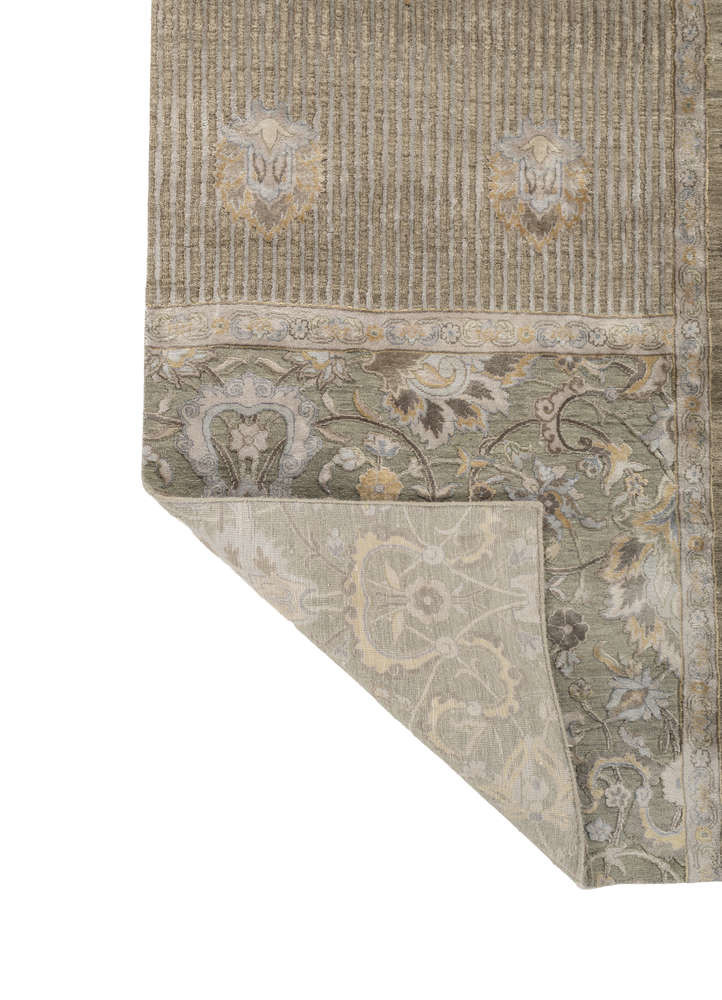 far east beige and brown wool and silk Hand Knotted Rug - Perspective far east beige and brown wool and silk Hand Knotted Rug - Perspective
