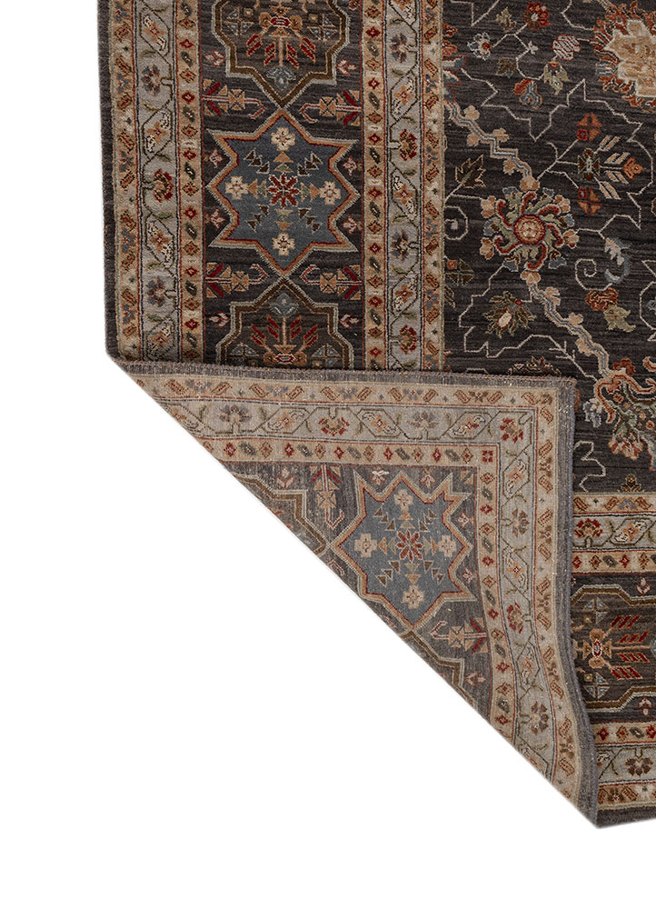 cyanna grey and black wool Hand Knotted Rug - Perspective cyanna grey and black wool Hand Knotted Rug - Perspective