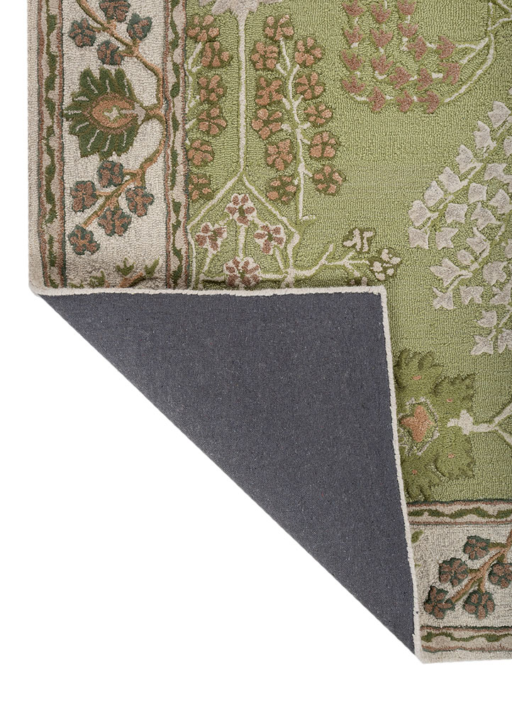 kasbah green wool and viscose Hand Tufted Rug - Perspective kasbah green wool and viscose Hand Tufted Rug - Perspective
