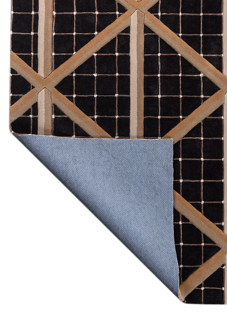 faces beige and brown wool and viscose Hand Tufted Rug - Perspective faces beige and brown wool and viscose Hand Tufted Rug - Perspective