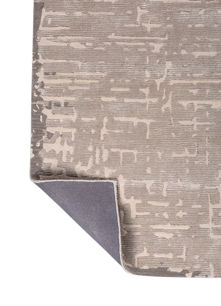 white noise grey and black wool and viscose Hand Tufted Rug - Perspective