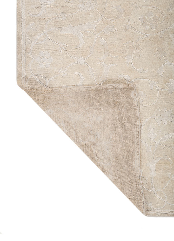 far east ivory viscose Hand Knotted Rug - Perspective far east ivory viscose Hand Knotted Rug - Perspective