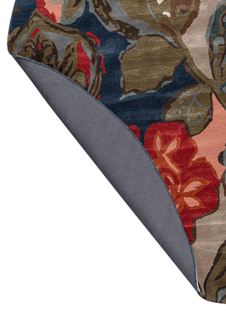 hacienda blue wool and viscose Hand Tufted Rug - Perspective