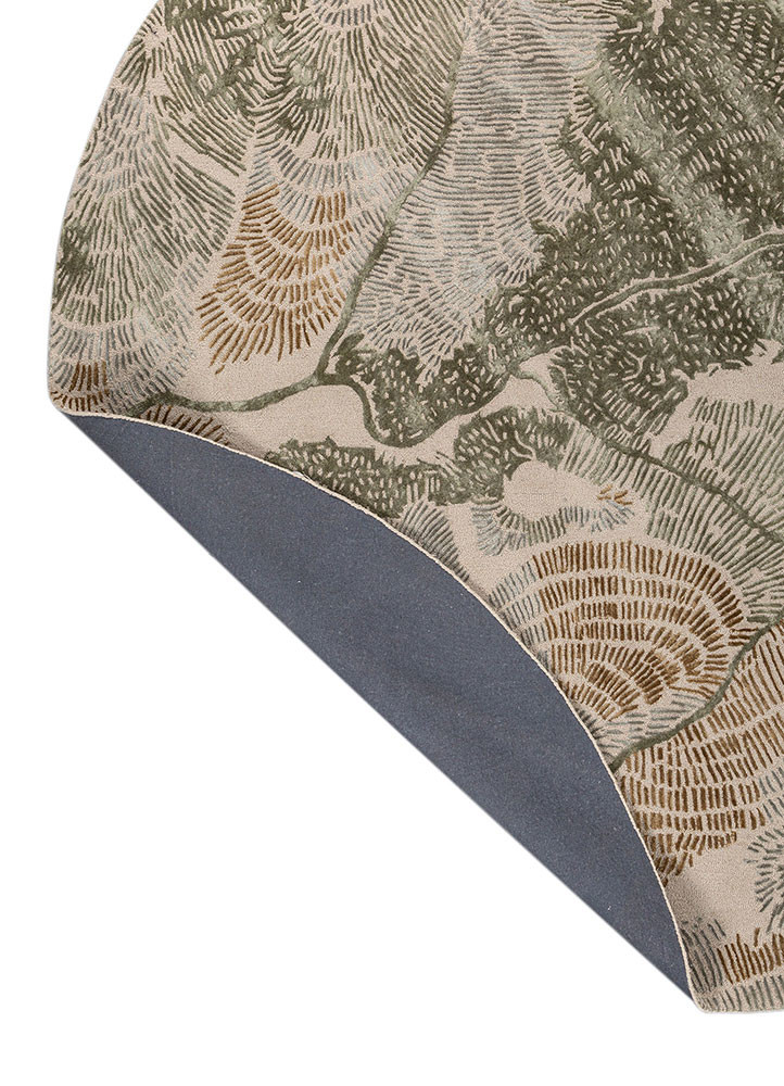 white noise gold wool and viscose Hand Tufted Rug - Perspective white noise gold wool and viscose Hand Tufted Rug - Perspective