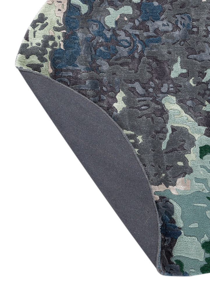 genesis blue wool and viscose Hand Tufted Rug - Perspective