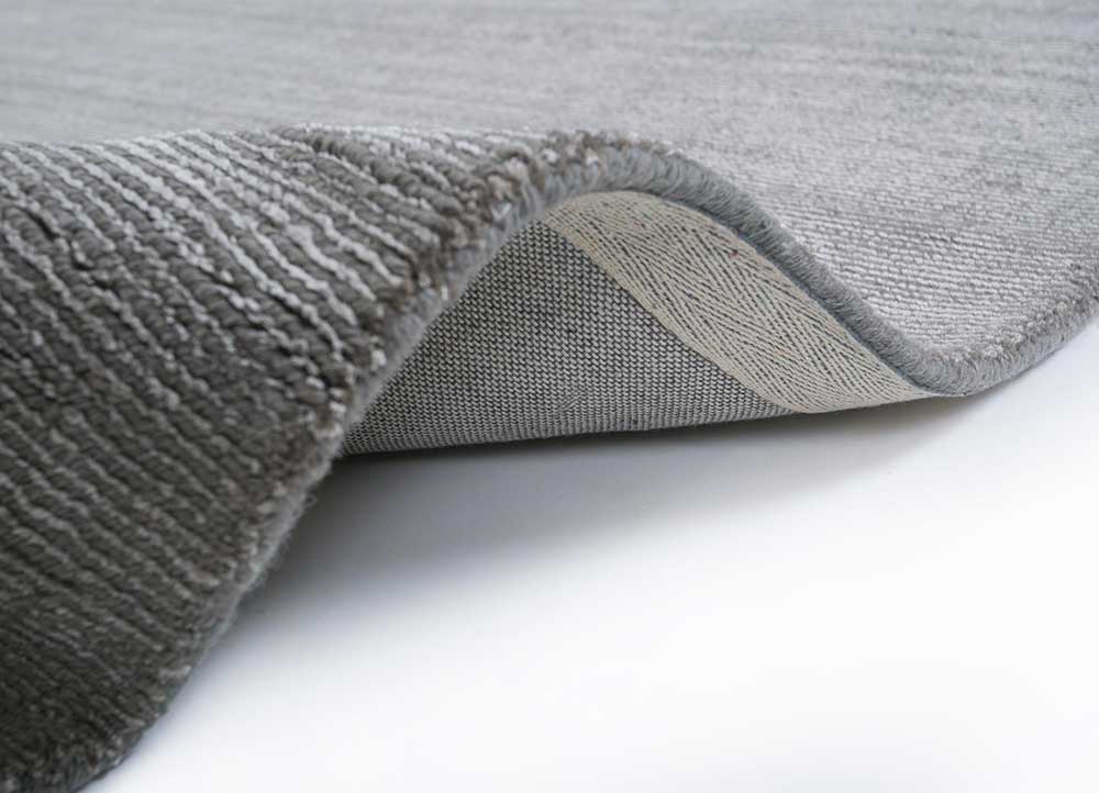 basis grey and black wool and viscose Hand Loom Rug - Perspective