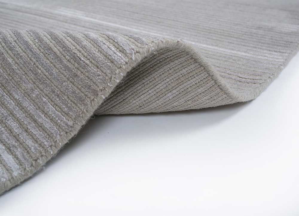 basis grey and black wool and viscose Hand Loom Rug - Perspective