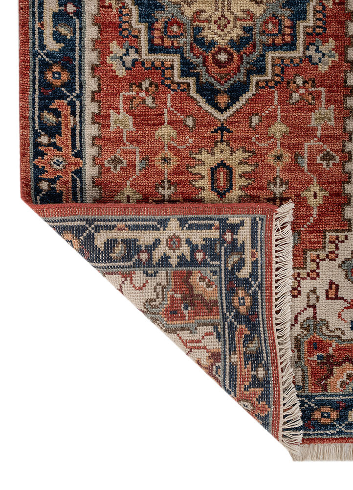 savana red and orange wool Hand Knotted Rug - Perspective savana red and orange wool Hand Knotted Rug - Perspective