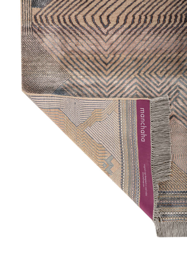 manchaha pink and purple wool and bamboo silk Hand Knotted Rug - Perspective manchaha pink and purple wool and bamboo silk Hand Knotted Rug - Perspective