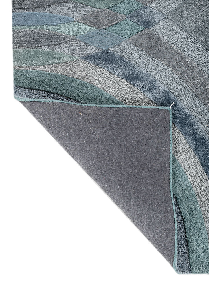 aprezo blue wool and viscose Hand Tufted Rug - Perspective aprezo blue wool and viscose Hand Tufted Rug - Perspective