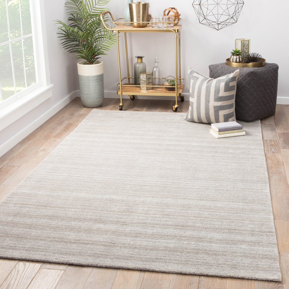 acar grey and black wool and viscose Hand Loom Rug - RoomScene