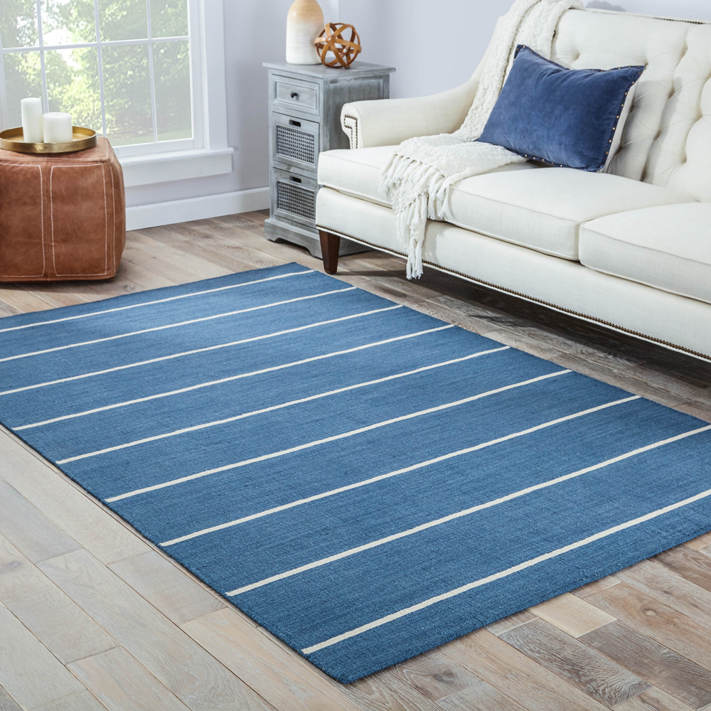 indusbar blue wool Flat Weaves Rug - RoomScene