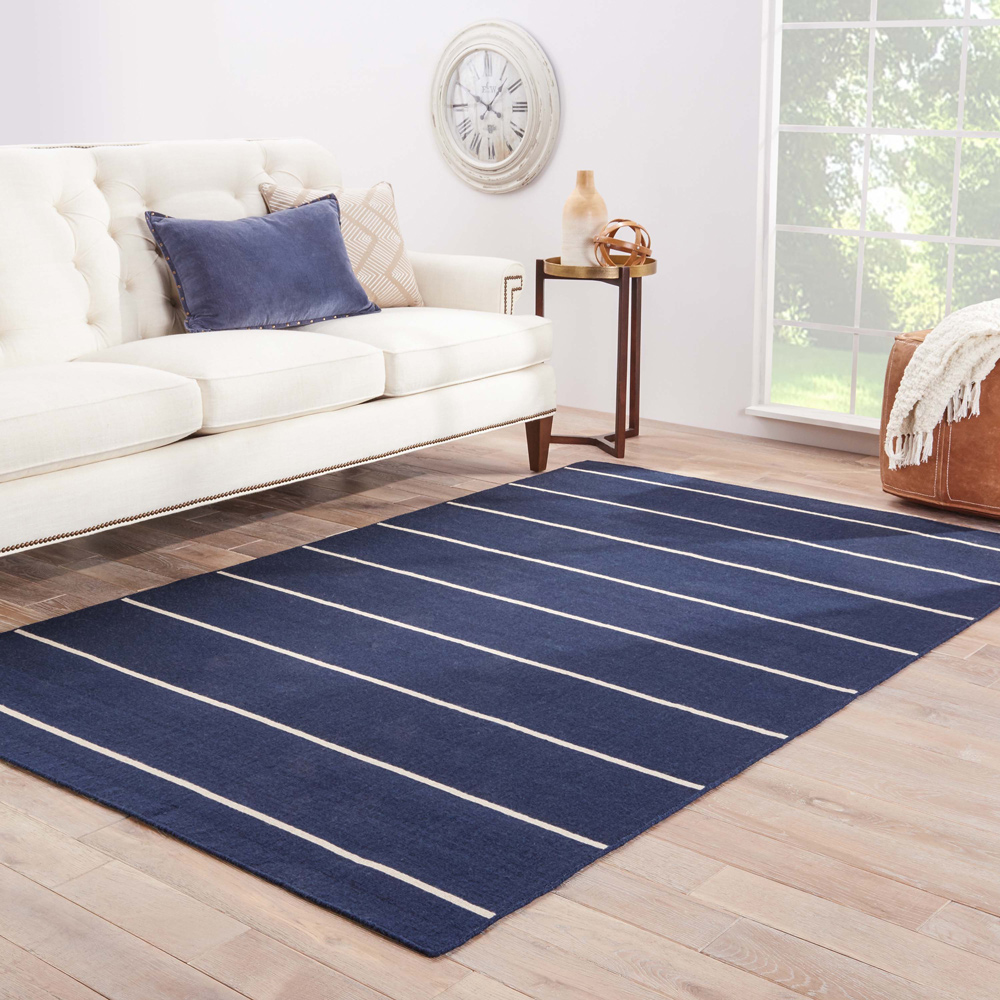 indusbar blue wool Flat Weaves Rug - RoomScene