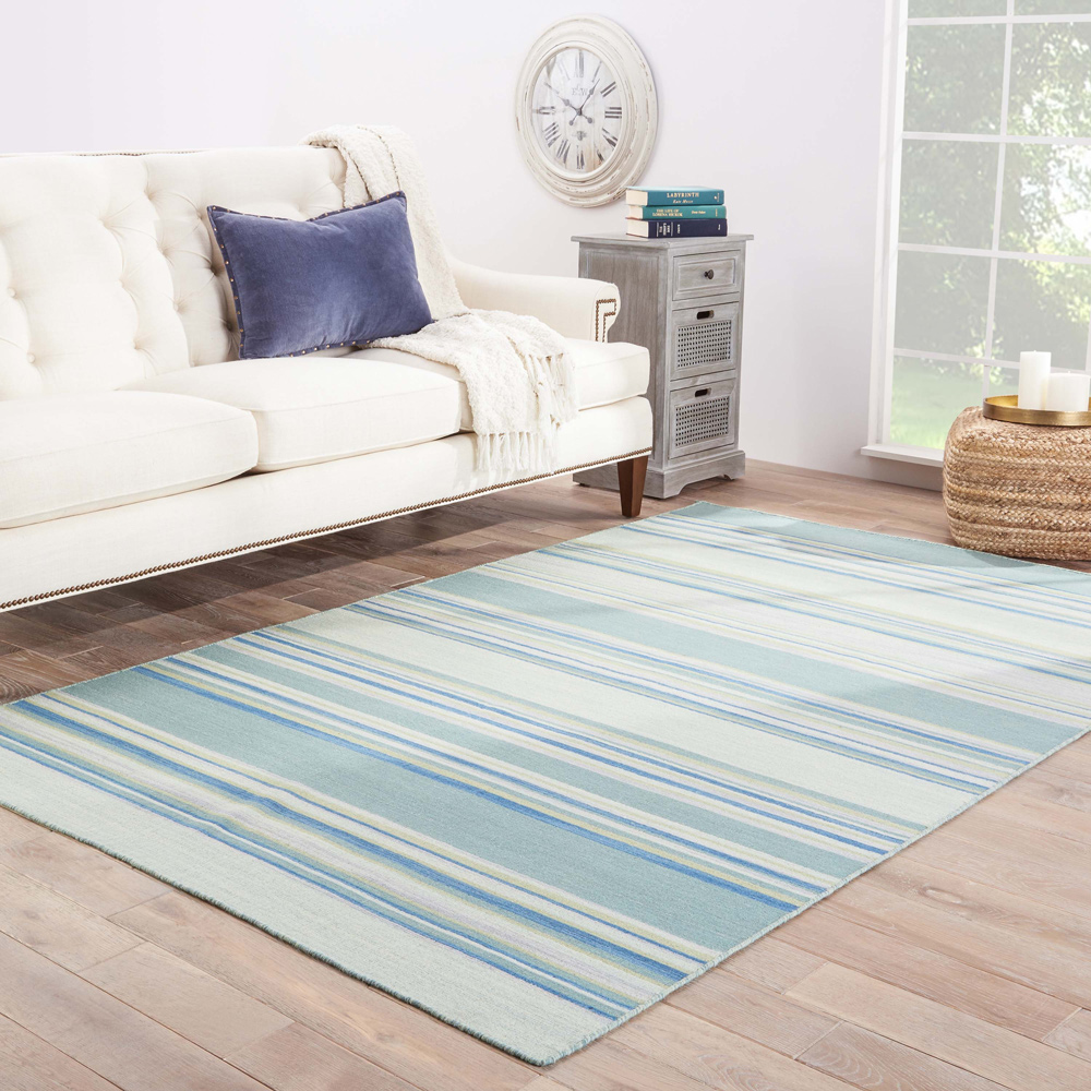 indusbar blue wool Flat Weaves Rug - RoomScene