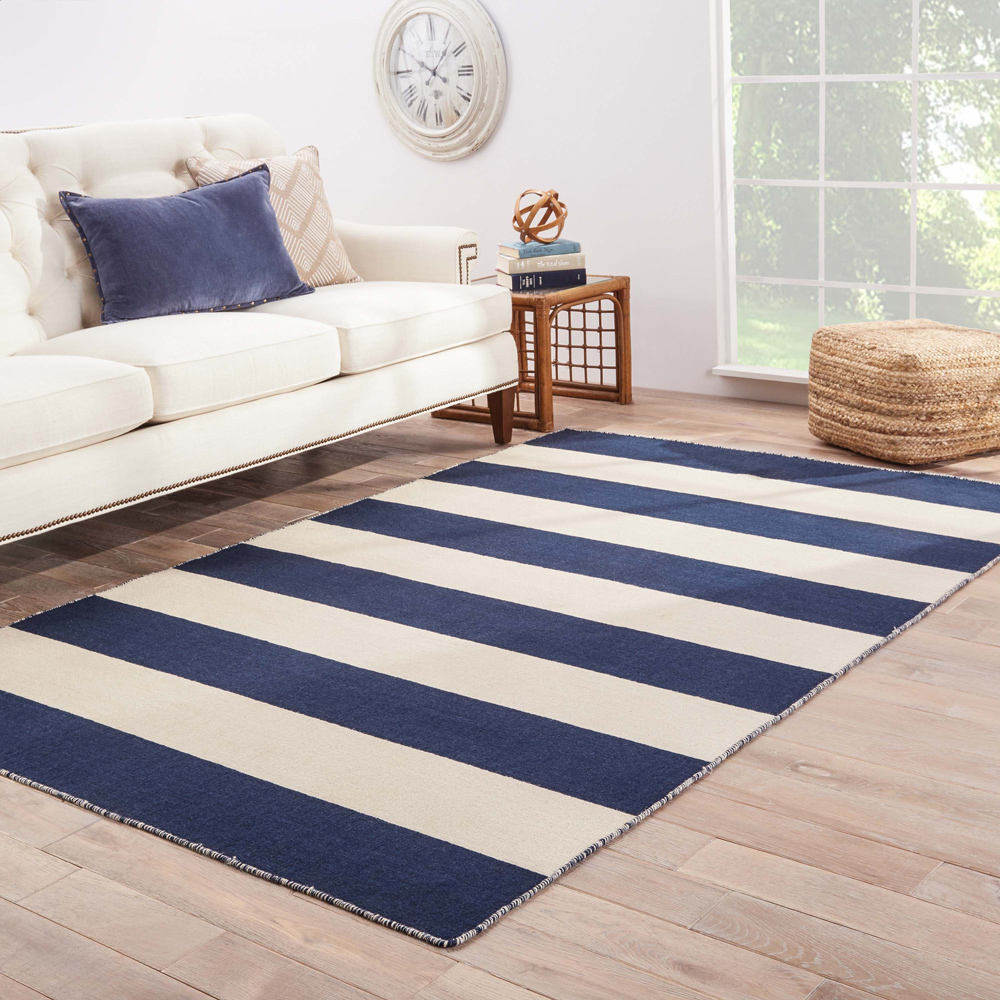 alhambra blue wool Flat Weaves Rug - RoomScene