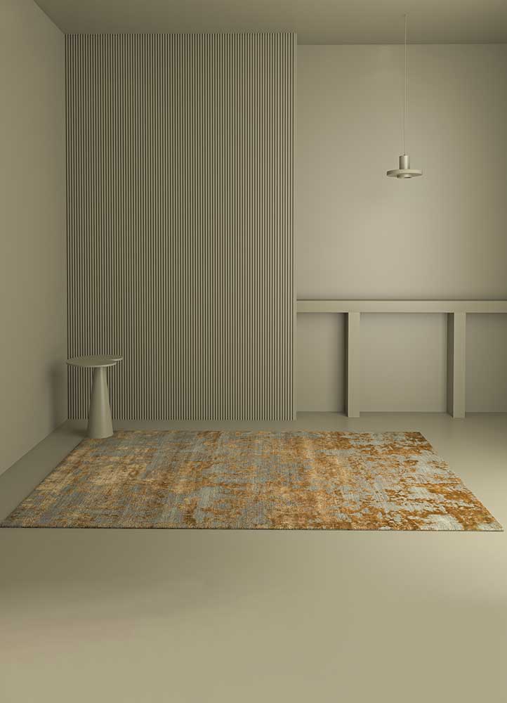 chaos theory by kavi grey and black wool and bamboo silk Hand Knotted Rug - RoomScene