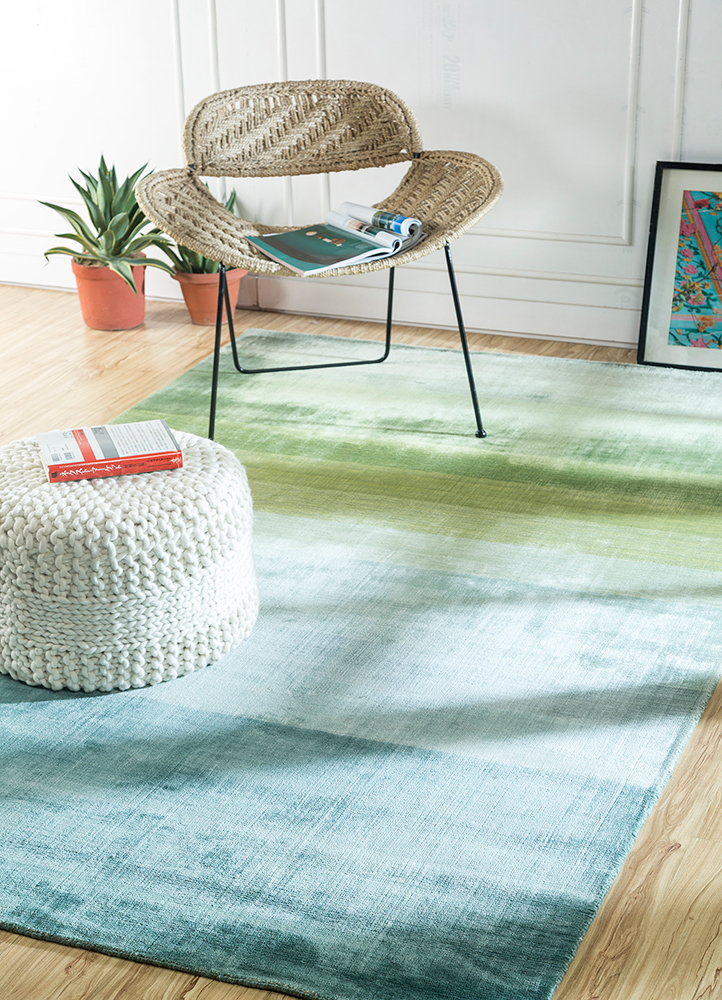 basis green viscose Hand Loom Rug - RoomScene