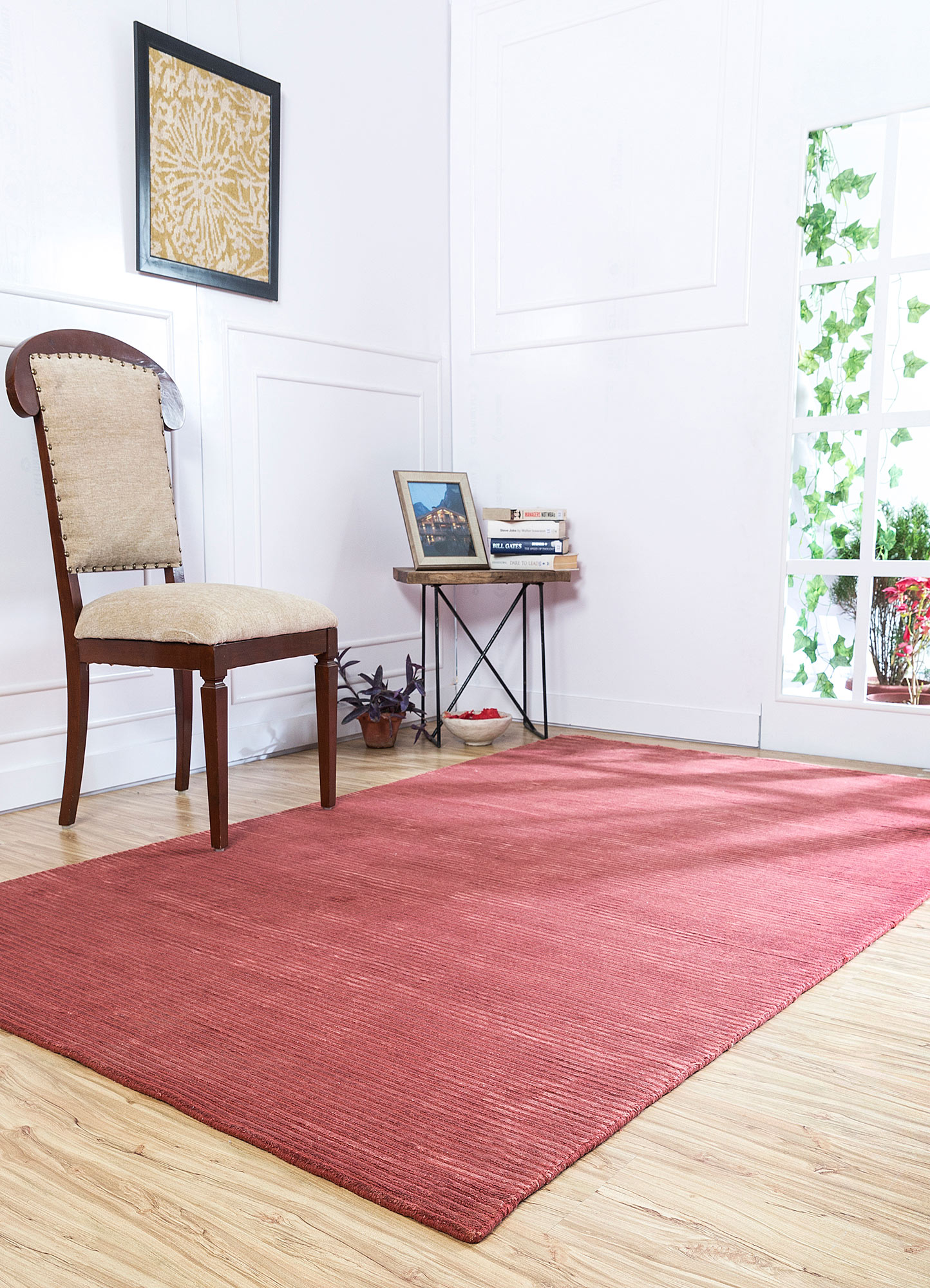 basis red and orange wool and viscose Hand Loom Rug - RoomScene