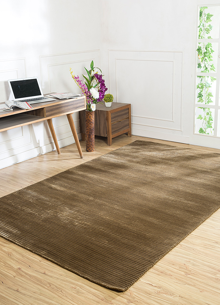 basis gold wool and viscose Hand Loom Rug - RoomScene