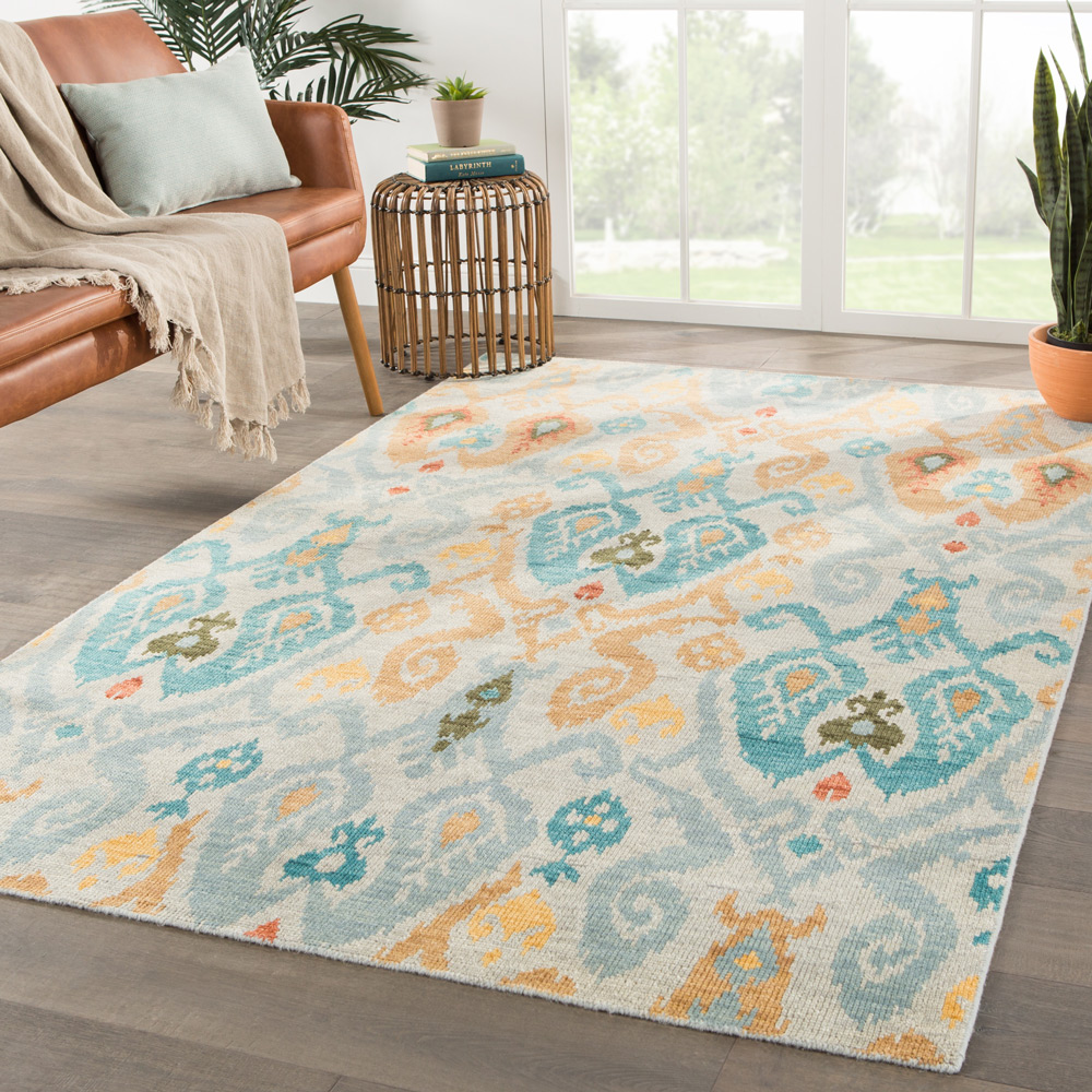 savana blue wool Hand Knotted Rug - RoomScene