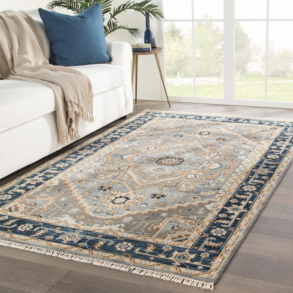 savana blue wool Hand Knotted Rug - RoomScene