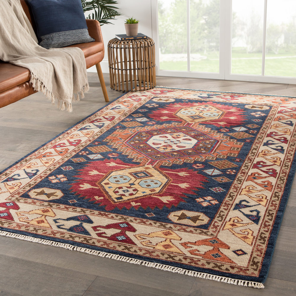 savana blue wool Hand Knotted Rug - RoomScene